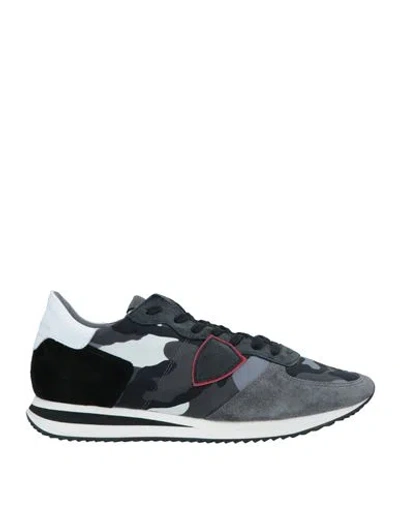 Philippe Model Man Sneakers Grey Size 9 Leather, Textile Fibers