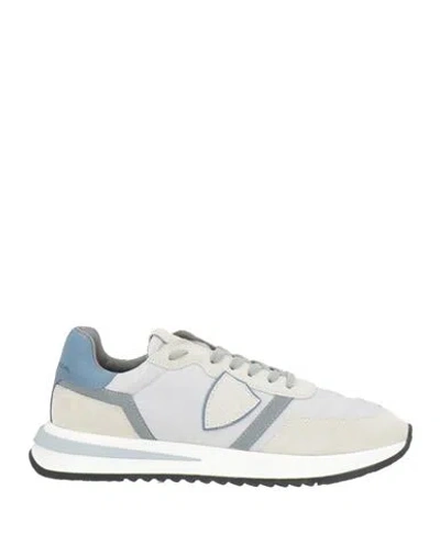 Philippe Model Man Sneakers Light Grey Size 9 Leather, Textile Fibers In Gray