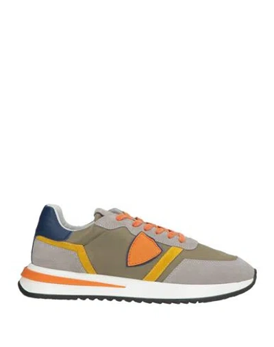 Philippe Model Man Sneakers Grey Size 9 Leather, Textile Fibers In Multi