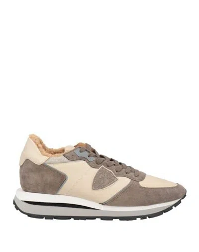 Philippe Model Man Sneakers Grey Size 9 Leather, Textile Fibers In Gray