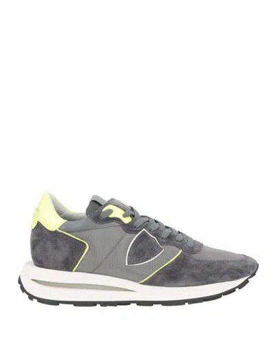 Philippe Model Man Sneakers Grey Size 9 Leather, Textile Fibers