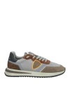 Philippe Model Man Sneakers Grey Size 7 Leather, Textile Fibers In Grey