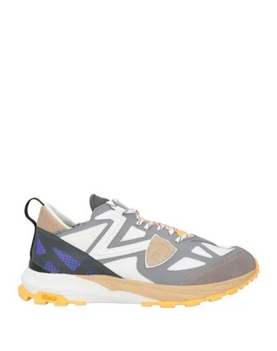 Philippe Model Man Sneakers Grey Size 11 Soft Leather, Textile Fibers