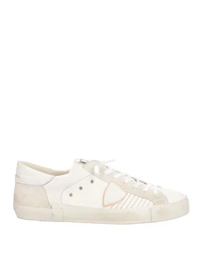 Philippe Model Man Sneakers Ivory Size 7 Leather In White