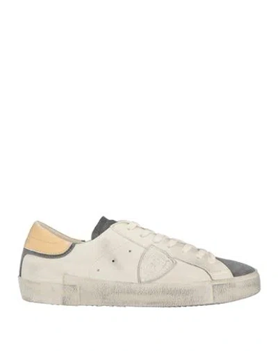 Philippe Model Man Sneakers Ivory Size 8 Leather In White
