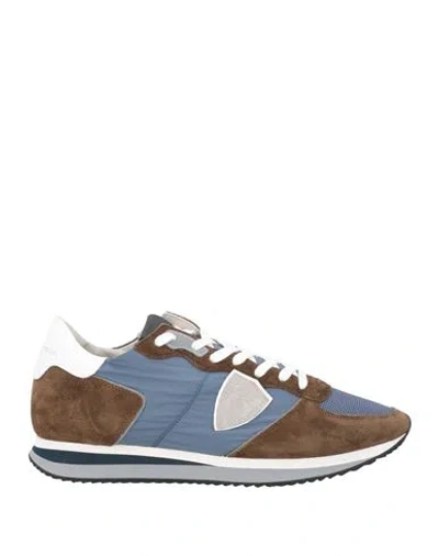 Philippe Model Man Sneakers Khaki Size 10 Leather, Textile Fibers In Beige
