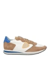 Philippe Model Man Sneakers Light Brown Size 8 Leather, Textile Fibers In Beige