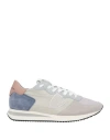 Philippe Model Man Sneakers Light Grey Size 7 Leather, Textile Fibers In Grey