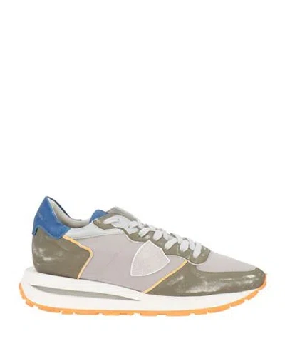 Philippe Model Man Sneakers Light Grey Size 9 Leather, Textile Fibers In Gray
