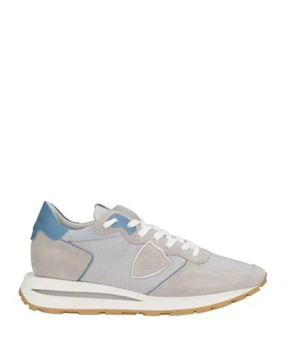 Philippe Model Man Sneakers Light Grey Size 9 Leather, Textile Fibers In Gray