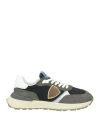 Philippe Model Man Sneakers Military Green Size 7 Leather, Textile Fibers In Green