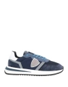 Philippe Model Panelled Crest-motif Sneakers In Navy Blue