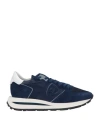 Philippe Model Tropez Sneakers In Technical Fabric And Suede Color Blue In Navy Blue