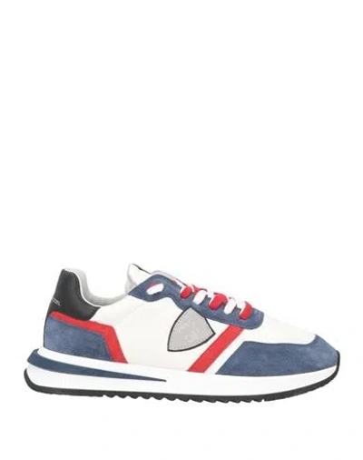 Philippe Model Man Sneakers Navy Size 7 Textile Fibers, Leather In Navy Blue