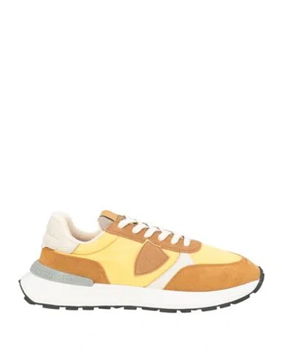 Philippe Model Man Sneakers Orange Size 9 Leather In Multi