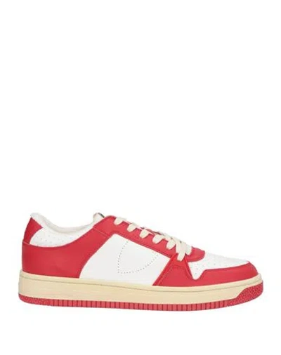 Philippe Model Man Sneakers Red Size 9 Leather, Textile Fibers