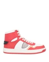 Philippe Model Man Sneakers Red Size 9 Leather, Textile Fibers In Red