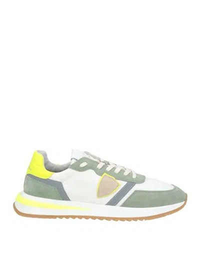 Philippe Model Man Sneakers Sage Green Size 7 Leather, Textile Fibers