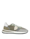 Philippe Model Man Sneakers Sage Green Size 9 Leather, Textile Fibers In Sage Green