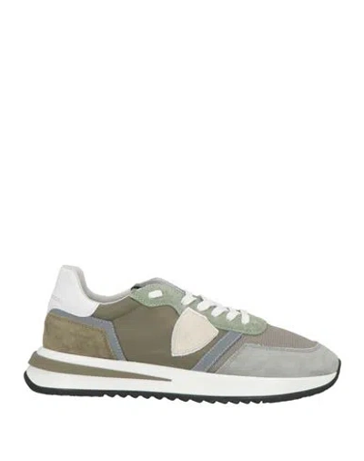 Philippe Model Man Sneakers Sage Green Size 9 Leather, Textile Fibers