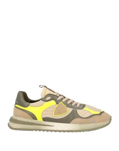 Philippe Model Man Sneakers Sand Size 9 Leather, Textile Fibers In Neutral