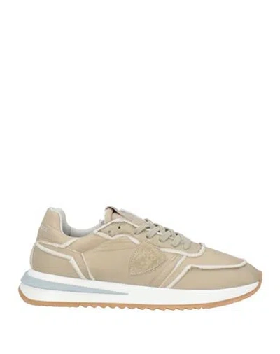 Philippe Model Man Sneakers Sand Size 9 Leather, Textile Fibers In Beige