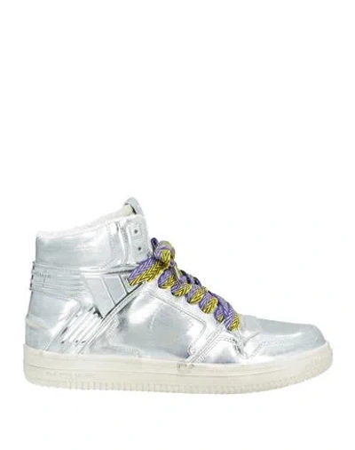 Philippe Model Man Sneakers Silver Size 9 Leather, Textile Fibers