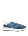 Philippe Model Man Sneakers Slate Blue Size 7 Leather, Textile Fibers In Blue