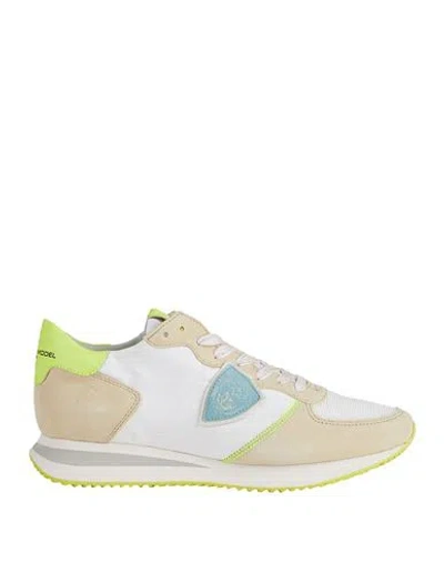 Philippe Model Man Sneakers White Size 6 Leather, Textile Fibers