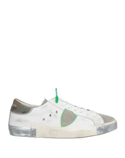 Philippe Model Man Sneakers White Size 8 Leather In Animal Print