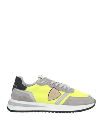 Philippe Model Man Sneakers Yellow Size 9 Leather, Textile Fibers