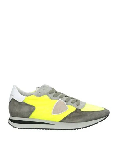 Philippe Model Man Sneakers Yellow Size 9 Leather, Textile Fibers