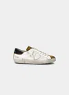 Philippe Model Prsx Low Vintage White Cognac Sneaker In Multicolore Vintage Mixage_blanc Mustard