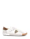 Philippe Model Low Top Sneakers With Suede Heel Tab In White
