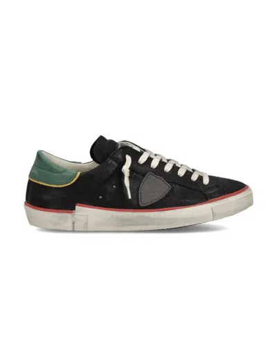 PHILIPPE MODEL MEN'S SNEAKERS PHILIPPE MODEL PARIS PRUNING VVB4 PARIS X VEAU BORDURE_NOIR VERT