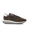 Philippe Model Trop Haute Low Sneakers In Brown Suede And Fabric In Brown