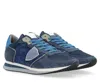 Philippe Model Men's Tropez X Low Daim Sneakers In Mixage Blue In Blue