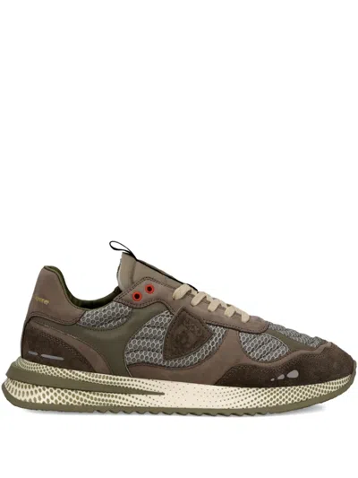 Philippe Model Mesh-panelled Running Sneakers In Brown