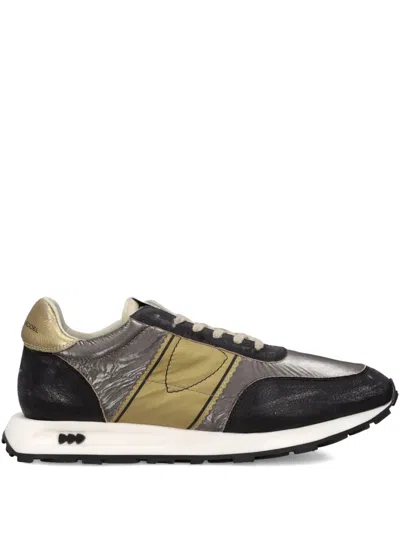 Philippe Model Metallic Running Sneakers In Black