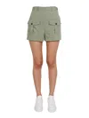 Philippe Model Mini High-waisted Button-fly Shorts In Green