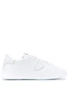 Philippe Model Minimalist Leather Sneakers In White