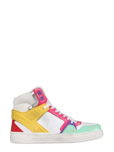 Philippe Model Multicolor Lace Up Sneakers In White