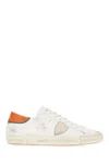 Philippe Model Round Head Low-cut Casual Shoes In Bianco Arancione