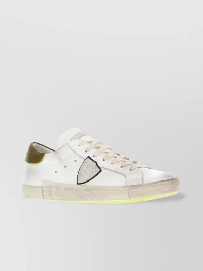 Philippe Model Multicolor Leather Sneakers With Padded Ankle In White