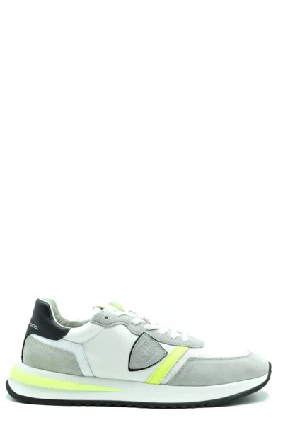 Philippe Model Multicolor Low-profile Fabric Sneakers With Neon Accents