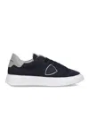 Philippe Model Navy Nubuck Low-top Sneakers In Black