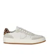 Philippe Model Nice Low Animalier White Sneaker In White
