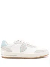Philippe Model Nice Low Man Sneakers Shoes In White Light Blue