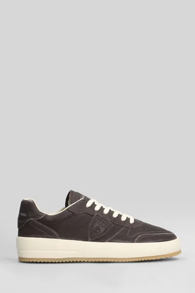 Philippe Model Nice Low Sneakers In Brown Leather