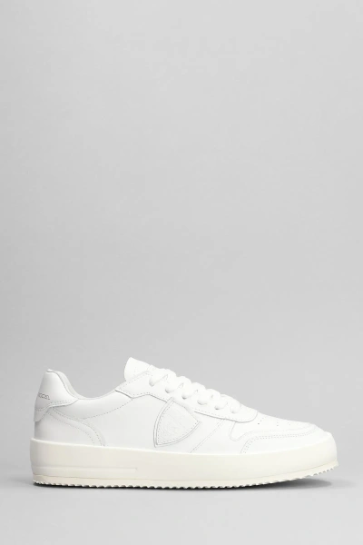 Philippe Model Nice Low Sneakers In White Leather